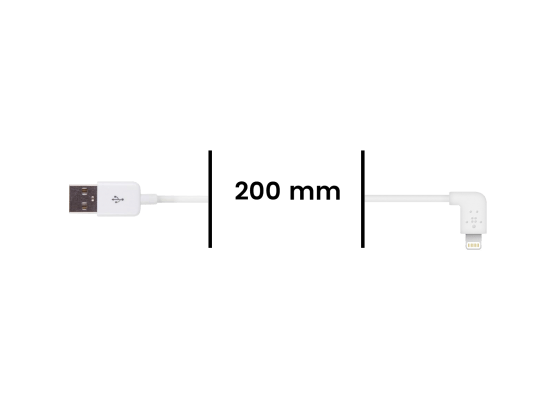 Cable Lightning Coudé vers USB - Blanc