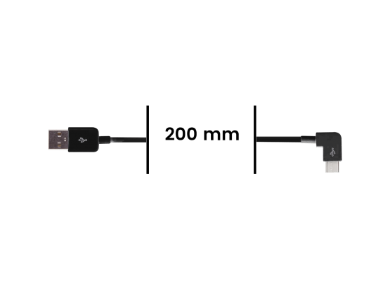 Cable Micro USB Coudé vers USB - Noir